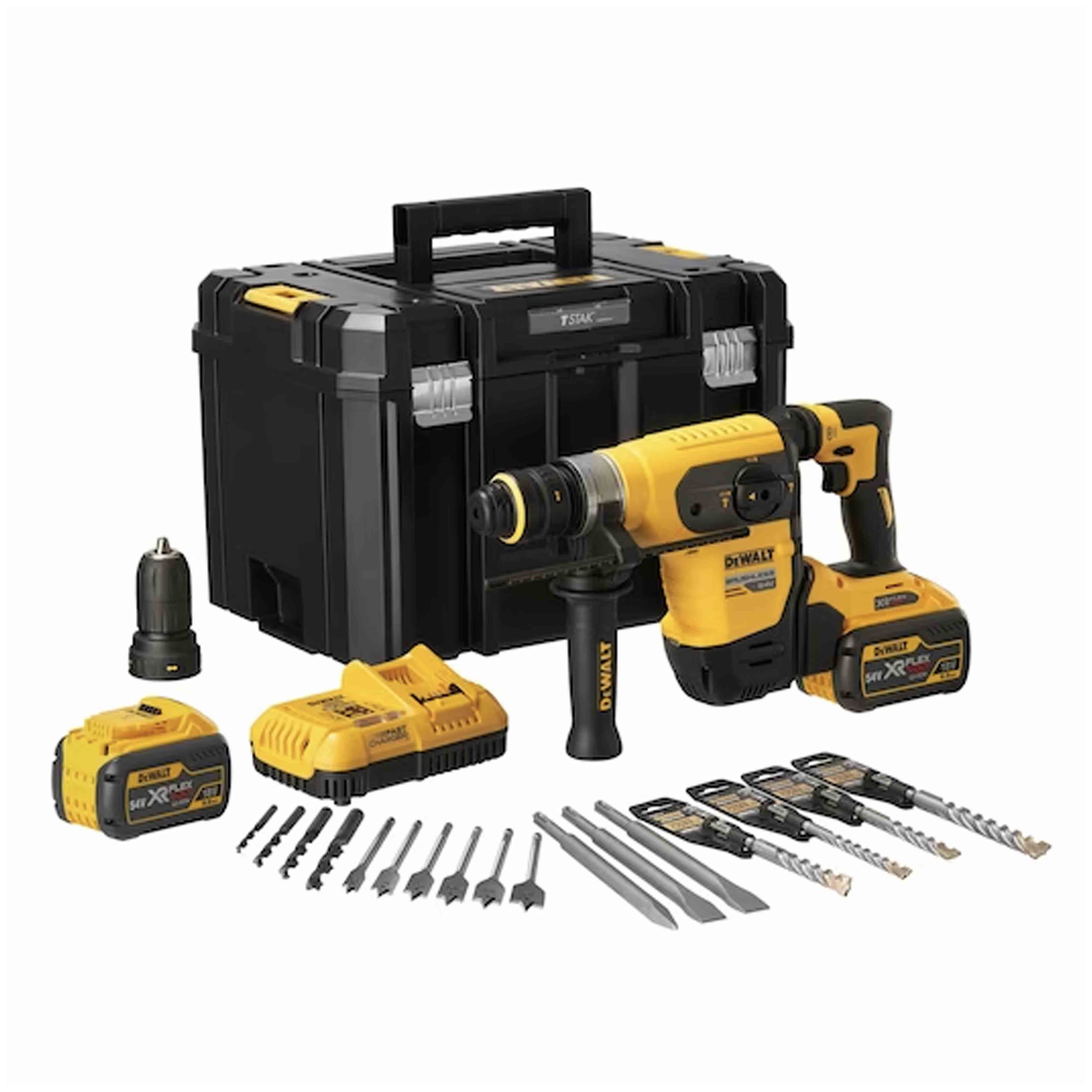 SDS-PLUS 32mm 54V XR FLEXVOLT High Power Hammer Drill in TSTACK CASE in TSTACK CASE and ACCESSORIES - DeWALT - DCH417X2-QW SDS-PLUS 32mm 54V XR FLEXVOLT High Power Hammer Drill in TSTACK CASE in TSTACK CASE and ACCESSORIES - DeWALT - DCH417X2-QW